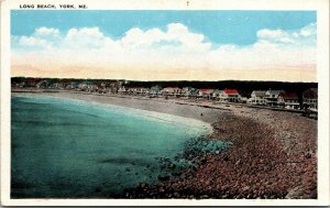 Vtg York Maine ME Long Breach View of Houses Homes Along Shore 1920s Postcard