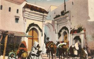 Horses. Tetuan, Morocco. Mosque of Miley Huhameh Nice Spanish PC 1920s