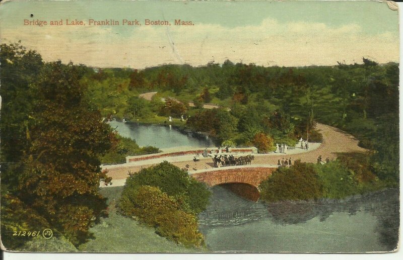 Boston, Mass., Bridge And Lake, Franklin Park