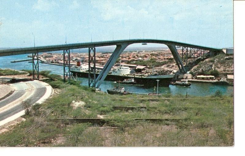 Postal 029568 : Cura?o Netherland Antilles. New bridge spanning entrance to h...