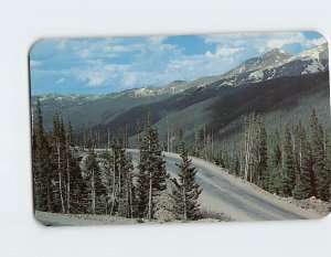 Postcard Snow capped peaks from switchbacks on Berthoud Pass Hwy U.S. 40 CO USA