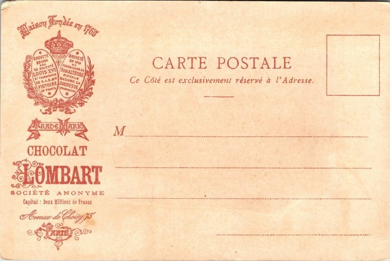 Advertising Postcard Chocolat Lombart Paris Boxes Ship Dock Chocolate~3870