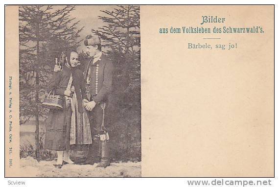 Man & Woman Wearing Typical Costumes, Bilder Aus Dem Volksleben Des Schwarzwa...