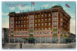 c1910's The Martin Building Street View Sioux City Iowa IA Antique Postcard