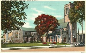 Vintage Postcard 1930's St. James Episcopal Church Danbury Connecticut CT