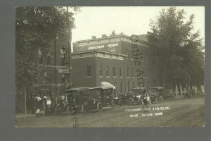 Blue Earth MINNESOTA RPPC 1909 AUTO RALLY Main Street CARS nr Fairmont Winnebago