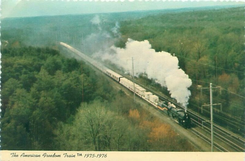 American Freedom Train 4449 on Tracks, Aerial View Continental Postcard Unused