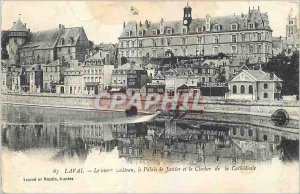 Old Postcard Laval Old Castle Palace of Justice and the bell tower of the Cat...