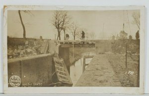 WW1 RPPC Soldiers in France RTO ENGRS BRIDGE OPEN FOR TRAFFIC 602nd Postcard P8