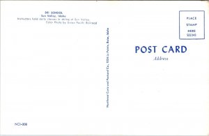 Ski School Classes, Busses Sun Valley Idaho Postcard Union Pacific Railroad