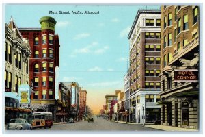 c1950 Main Street Bus Classic Cars Building Joplin Missouri MO Unposted Postcard