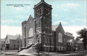 Immanuel Evangelical Church Monroe Wisconsin Vintage Postcard C123