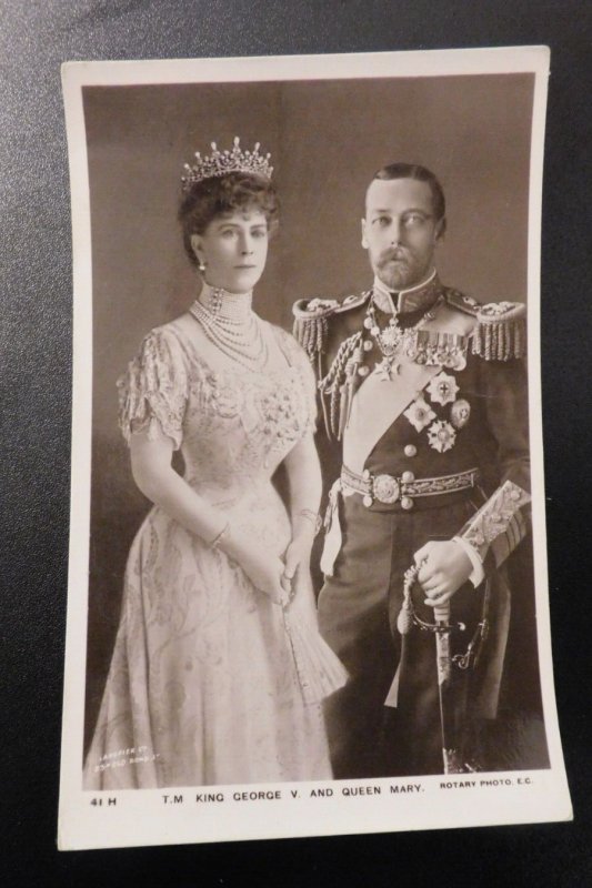 1910 Royalty Postcard Cover RPPC to Wigborough King George V and Queen Mary