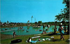 Lakeside Manor Park Davenport Iowa Postcard