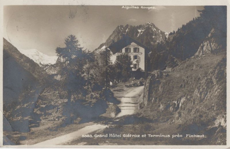 Grand Hotel Gietroz et Terminus Pres Finhaut Swiss Postcard