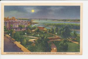 TN LN Memphis Confederate Park Night US Post Office
