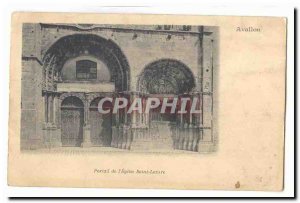 Avallon Old Postcard Portal & # 39eglise Saint Lazare