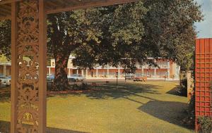 Nacogdoches TX Hotel Fredonia~Oak Terrace Addition~Red Paint Metal Support~1950s 