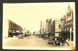 RPPC CLEVELAND STREET EAST CLEARWATER FLORIDA CARS REAL PHOTO POSTCARD (c. 1920)