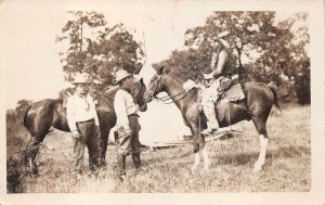 RPPC PRESIDENT ROOSEVELT AT INDIAN RESERVATION REAL PHOTO POSTCARD (c. 1910) !