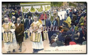 Old Postcard Lourdes The Blessed Sacrament Procession of Tres