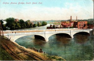 Colfax Avenue Bridge, South Bend IN c1908 Postcard B74