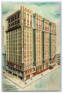 c1920's Times Square Motor Hotel 43rd Street West Of Broadway Unposted Postcard 