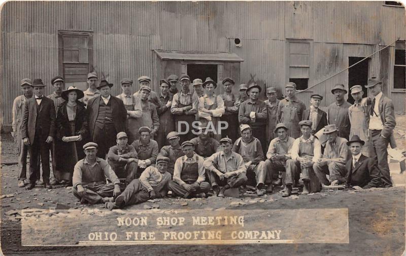 B89/ Haydenville Ohio Postcard RPPC c1910 Nat Fireproofing Pottery Occupational3