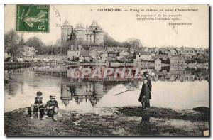Combourg Old Postcard lake and castle where lived Chateaubriand