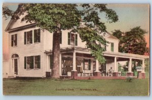 Windsor Vermont Postcard Country Club Scene Club House Building c1920's Antique