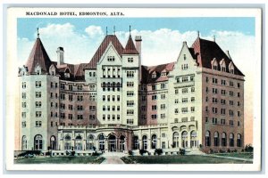 1923 Macdonald Hotel Edmonton Alberta Canada Vintage Posted Postcard