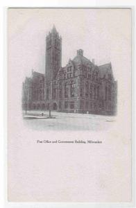 Post Office & Government Building Milwaukee Wisconsin 1905c postcard
