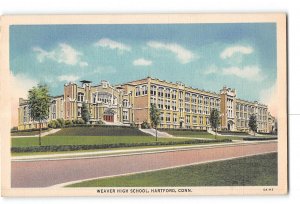 Hartford Connecticut CT Postcard 1935 Weaver High School