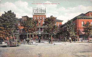 Cambridge Springs Pennsylvania Hotel Bartlett, Color Lithograph Vintage PC U5879