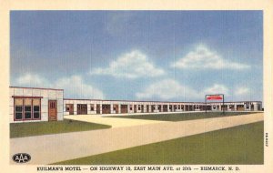 Bismarck North Dakota Kuilman's Motel Linen Vintage Postcard AA41086