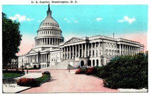 VINTAGE POSTCARD UNITED STATES CAPITOL AT WAGINGTON D.C. WHITE BORDER FRESH