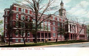 Norfolk, Virginia - The Hospital St. Vincent de Paul - in 1906