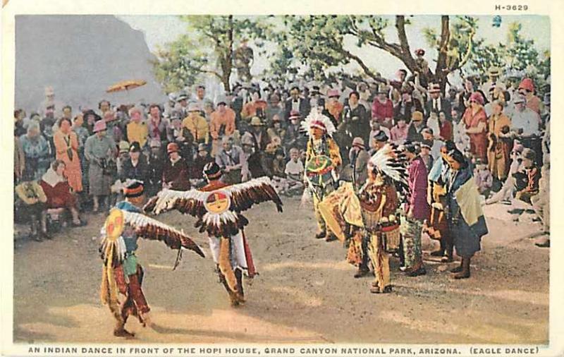 Indian Dance in Front of Hopi House & Tourists Arizona, AZ