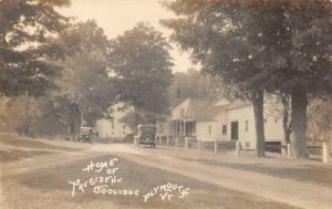 RPPC HOME OF PRESIDENT COOLIDGE PLYMOUTH VERMONT REAL PHOTO POSTCARD (c. 1923)