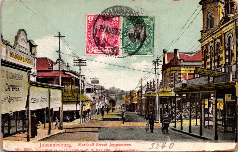 Johannesburg South Africa Postcard used 1927 Multi Franked
