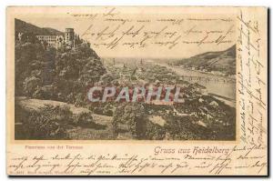 Old Postcard Panorama von der Terrasse Heildelberg