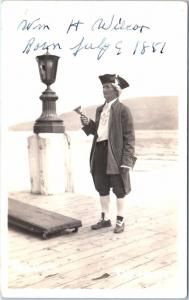 RPPC  LAKE GEORGE, New York  NY    TOWN CRIER  Wm. H. Wilcox born 1851  Postcard