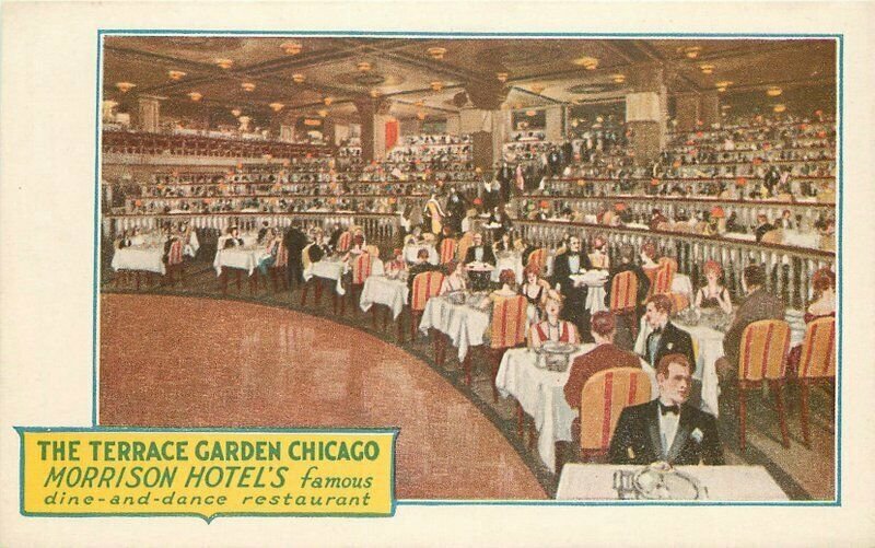 Artist impression Chicago Illinois Morrison Hotel 1920s Roadside Postcard 21-549