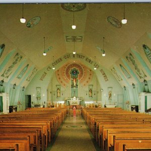 c1950s Beauvoir Sherbrooke PQ Quebec Interior Shrine Sacred Heart Church PC A217