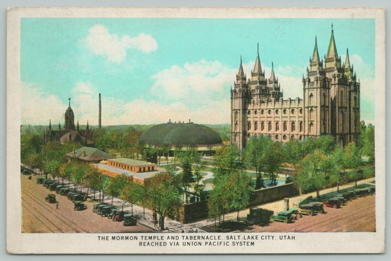 Salt Lake City Utah~The Mormon Temple Reached Via Union Pacific System~1920s Pos