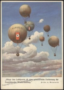 3rd Reich Germany 1937 Flight Club Nuernberg Nuernberg Balloons Kabe Ad S 111561