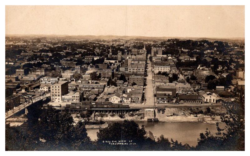 Aerial View of Parkersburg West VA , Star Grocer Co. Logan Carriage Co.,  RPC  