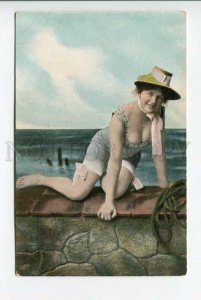 423560 FASHION Lady in BATHING SUIT SWIMWEAR Vintage postcard
