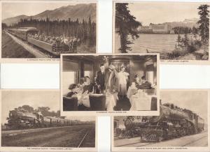 Railroadiana Canadian Pacific dining car observation wagon train locomotive x 5