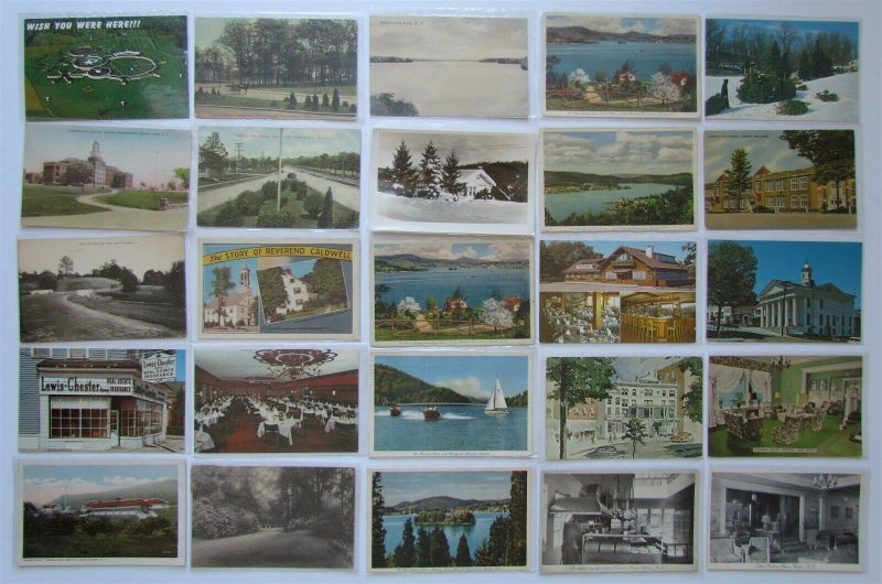 NEW JERSEY LOT of 162 ANTIQUE & VINTAGE POSTCARDS town views 